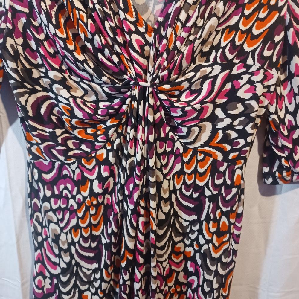 Ny Collection Gray And Orange Patterned Dress (D) - image 6